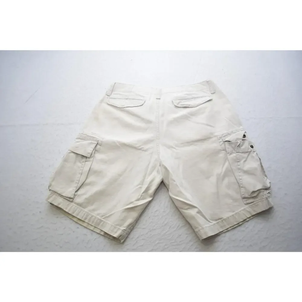 Eddie Bauer Cargo Shorts Beige Rugged Hiking Camp Flat Chino Mens‎ Size 34